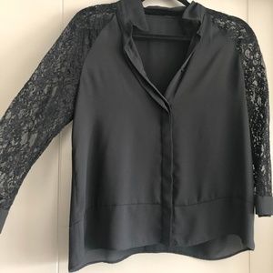 Black Lace Zara Blouse- Size M